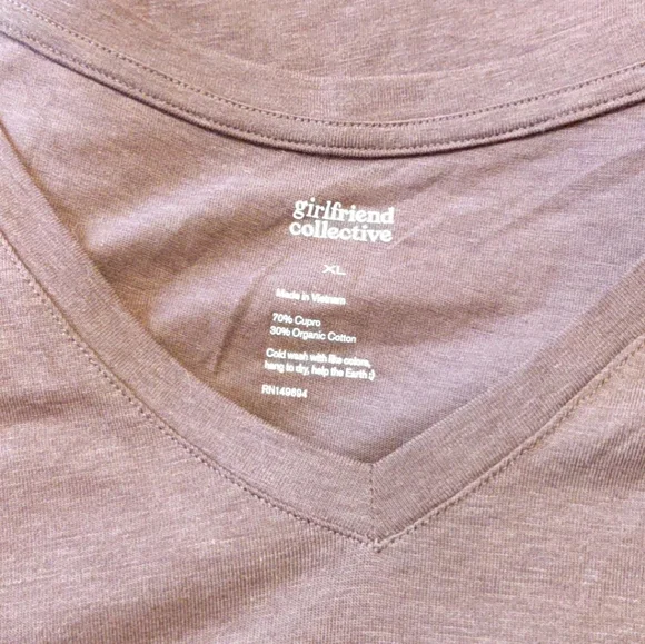 Girlfriend Collective Eva Cupro Cotton Cropped V-Neck Cocoon X-Large - Picture 3 of 4